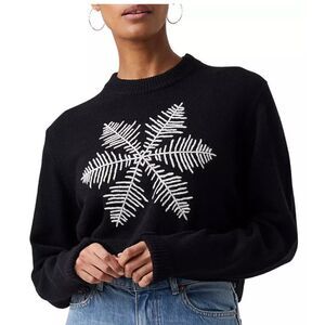 French Connection Embroidered Snowflake Sweater S, new with tags